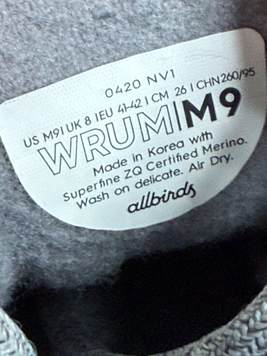 Allbirds Men\'s Wool Runner Up Mizzles Gray Athletic Shoes Size‎ 9 main image 4
